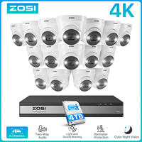 ZOSI 16CH 4K PoE Security CCTV Camera System AI Detection 16CH 8MP PoE NVR 5MP/8MP Waterproof Video Surveillance IP Cameras Set