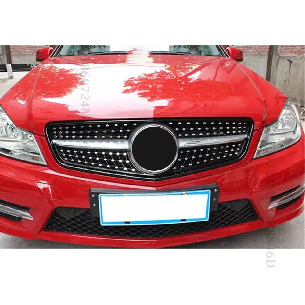 Aggiornamento Sport Refit Diamond Style Cofano Anteriore Paraurti Griglia Griglia Per Mercedes W204 Benz C 2007-2014 C43 Facelift Ingresso Tuning