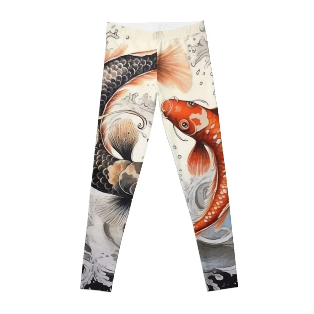 

Ying Yang Koi Fish Japan Leggings Training pants gym sportswear woman legging push up Womens Leggings