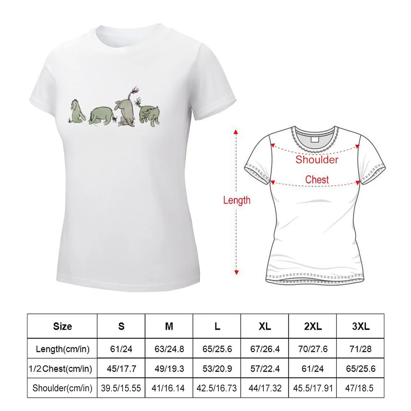 Eeyore Tumble t-shirt abbigliamento estetico abbigliamento estetico camicie da allenamento per donna