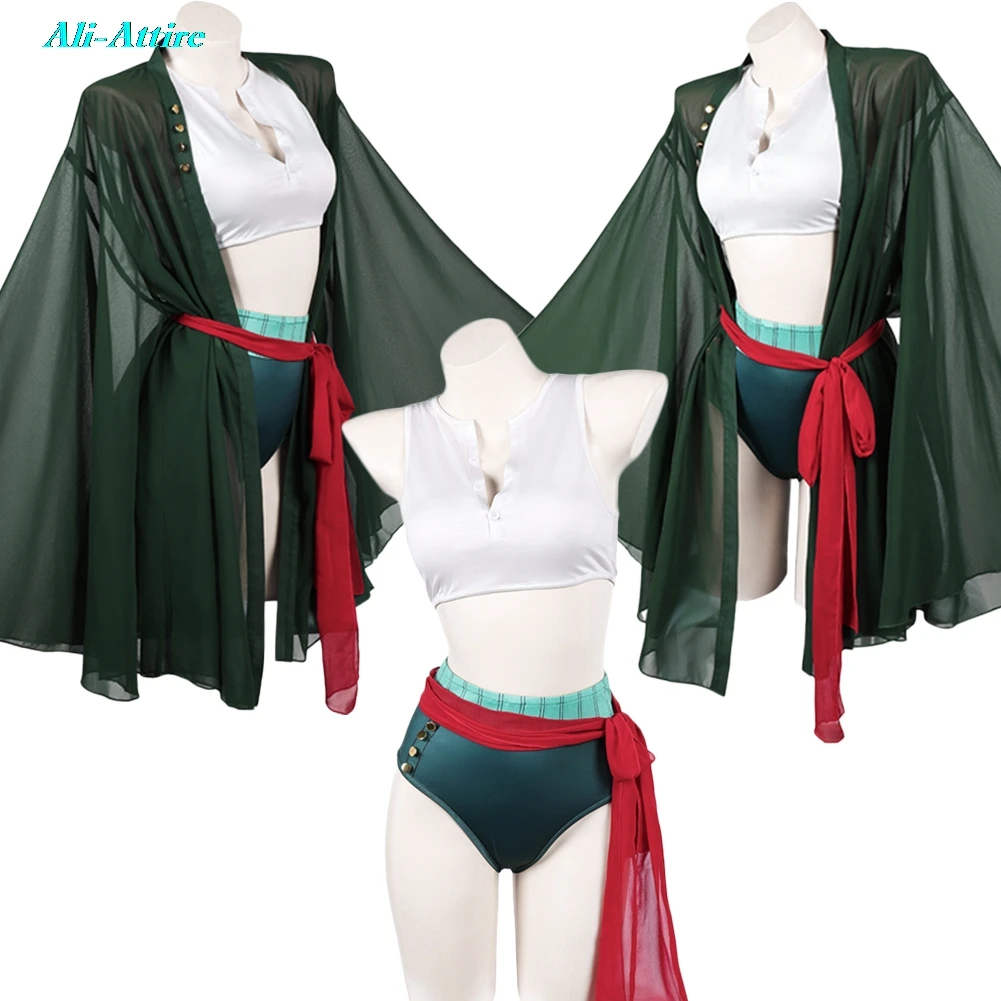 

Костюм для косплея Зоро из аниме «Пираты»: плащ, топ, брюки, одежда для женщин, наряд для вечеринки, ролевых игр, Хэллоуина, карнавала