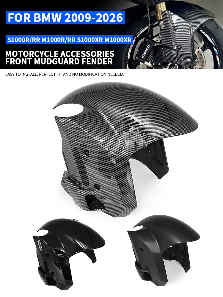 Voor BMW S1000R/RR M1000R/RR S1000XR M1000XR 2009-2026 Carbon Look Motorfiets Voorwiel Hugger Spatbord Spatbord Modder Splash Guard - afbeelding 2