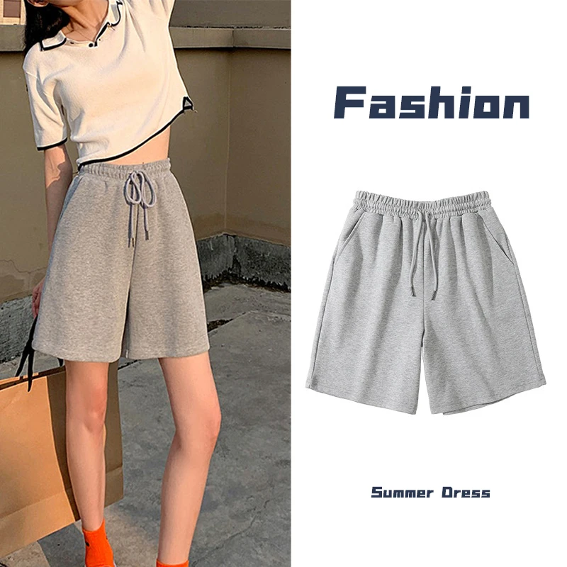 

Women Shorts Elastic High Waist Wide Leg Casual Short Women Summer Loose All-Match Straight Cozy High Waist Five-Point A47