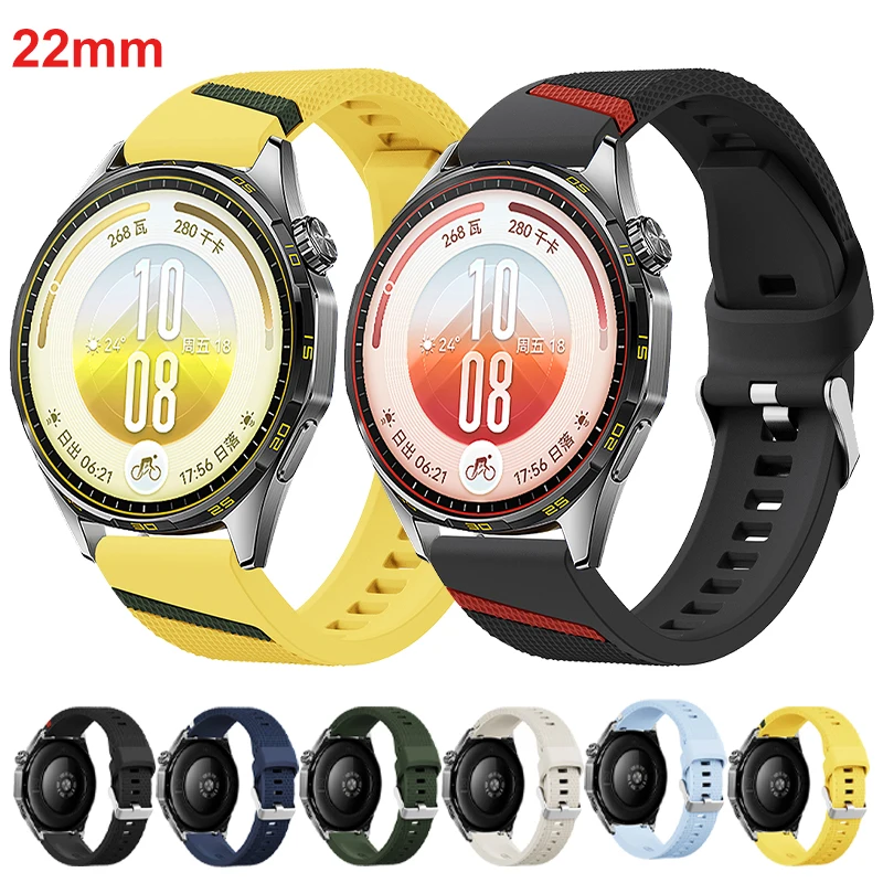 22mm Silicone Strap for Huawei Watch GT7 7Pro 46mm Sport Wristband Bracelet for Huawei Watch GT6 GT5 46mm Replacement Watchband