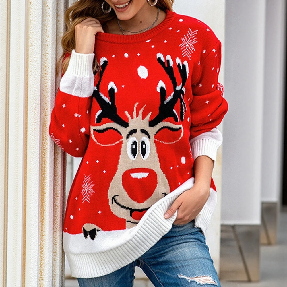 

Business Commute Style Long Sleeve Round Neck Sweater Fitted Design Straight Tube Sleeves No Decoration Required