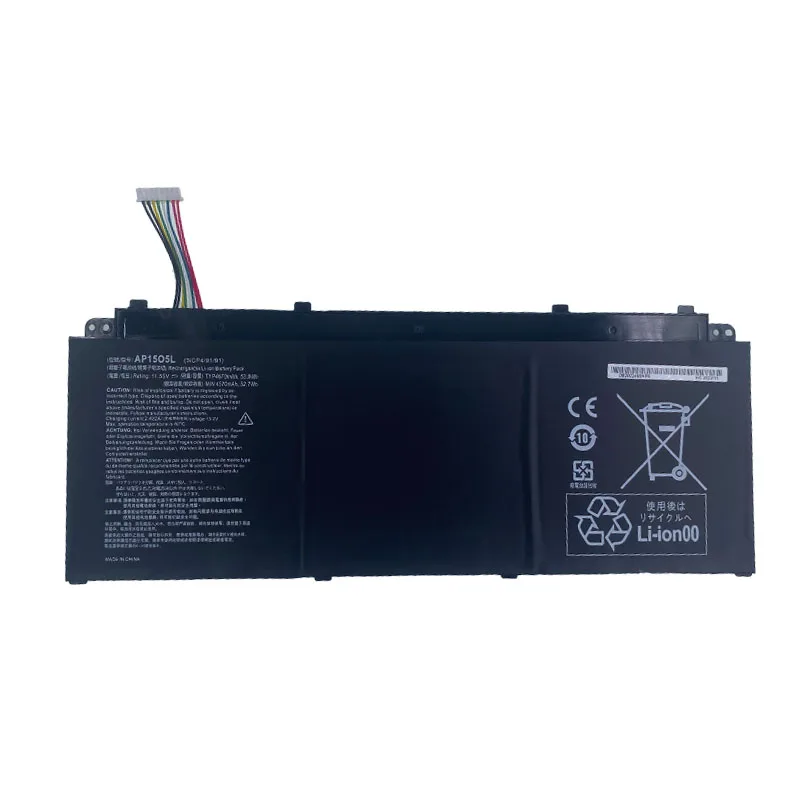 Imagem -03 - Bateria do Portátil Ap15o5l para Acer Spin Sp51352n Aspire S13 S5371 Cb5-312t Swift Sf114 Sf514 Sf515 Triton 700 N17w6 N16c4