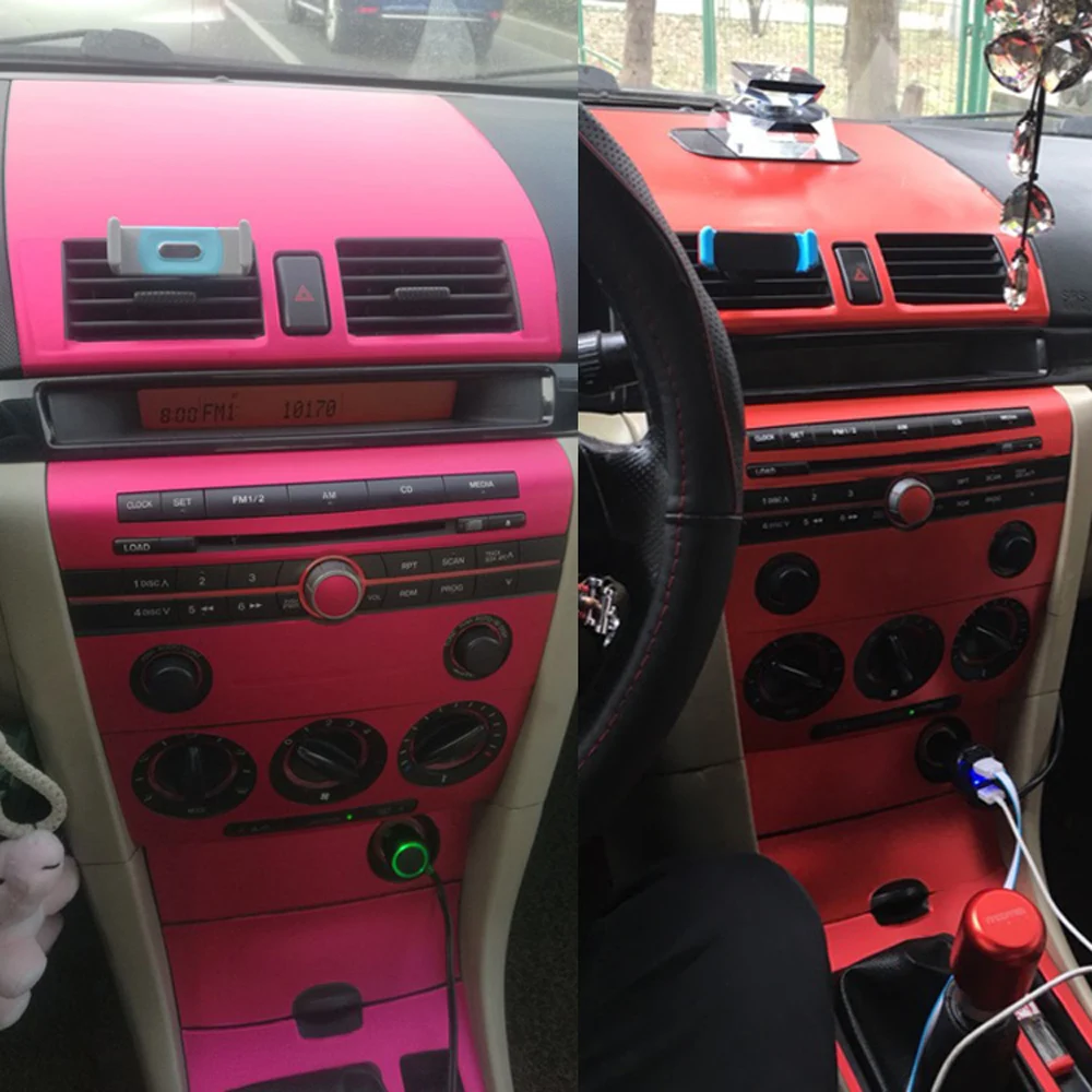 For Mazda 3 2004-2008 Interior Central Control Panel Door Handle 3D 5D Carbon Fiber Stickers Decals Car Styling Accessorie