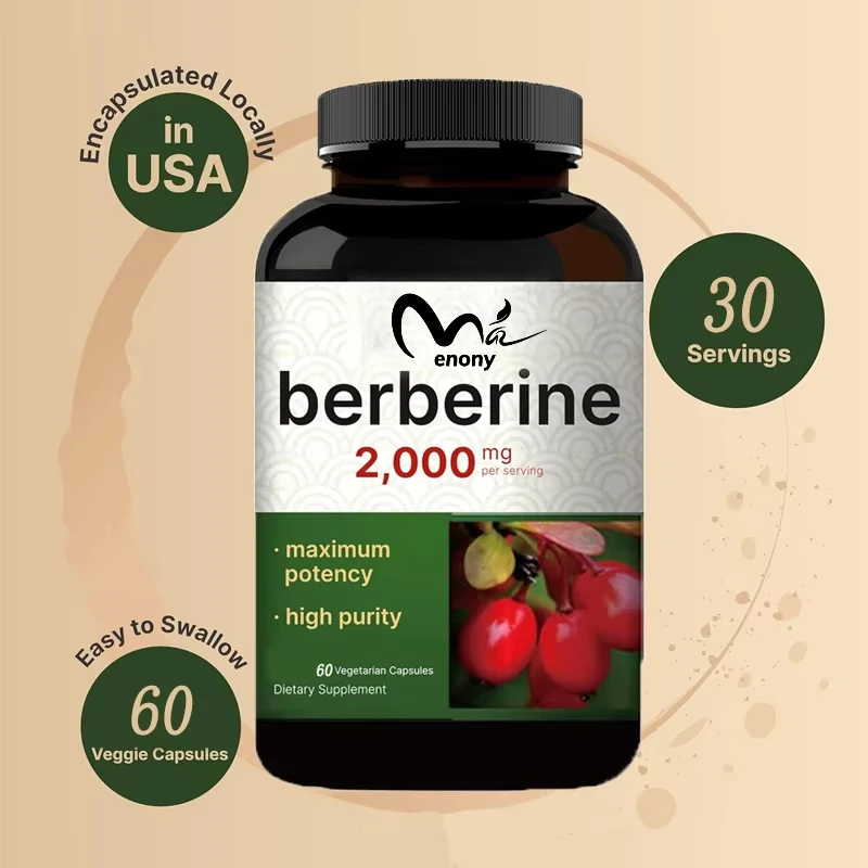 

Berberine Supplement | 60 Vegetarian Capsules, 97% Pure Aspartate HCL - Plant based, Vegetarian, Non GMO