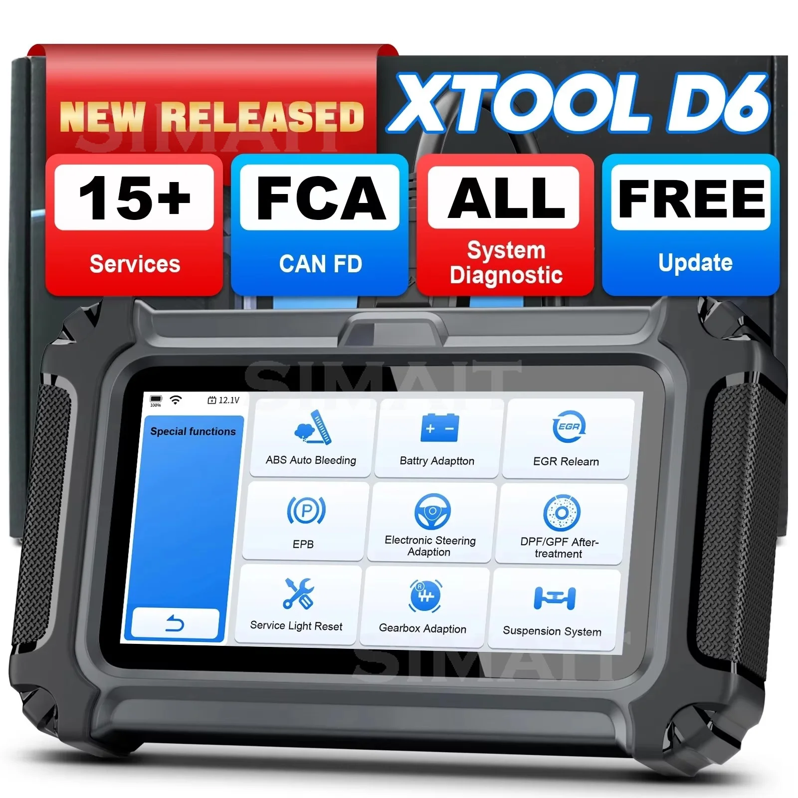 XTOOL D6 Full System OBD2 Scanner | All-Car Diagnostic Code Reader with Lifetime Free Update
