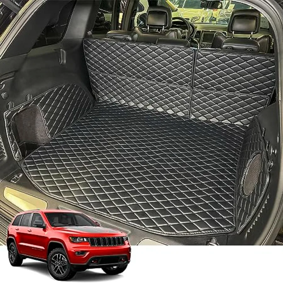 for 2011-2021 Jeep Grand Cherokee Trunk Mat and Rear Backrest Mat Cargo Liners All Weather Anti-Slip