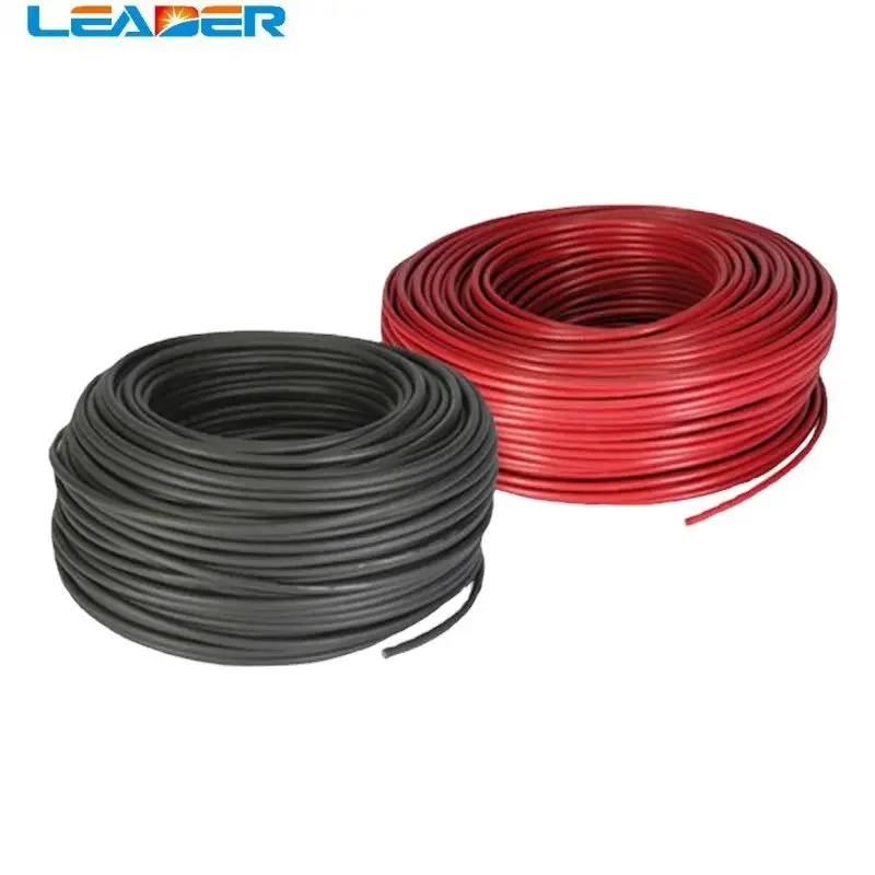 

LEADER SOLAR 200 Meters/Roll TUV Certifiction 6mm2 (10AWG) Solar Cable Red or Black Pv Cable Wire Copper Conductor XLPE Jacket