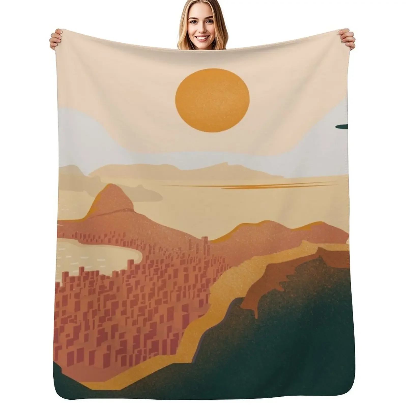 

Rio de janeiro vintage travel poster Throw Blanket Kid'S Weighted Summer Thermals For Travel Blanket