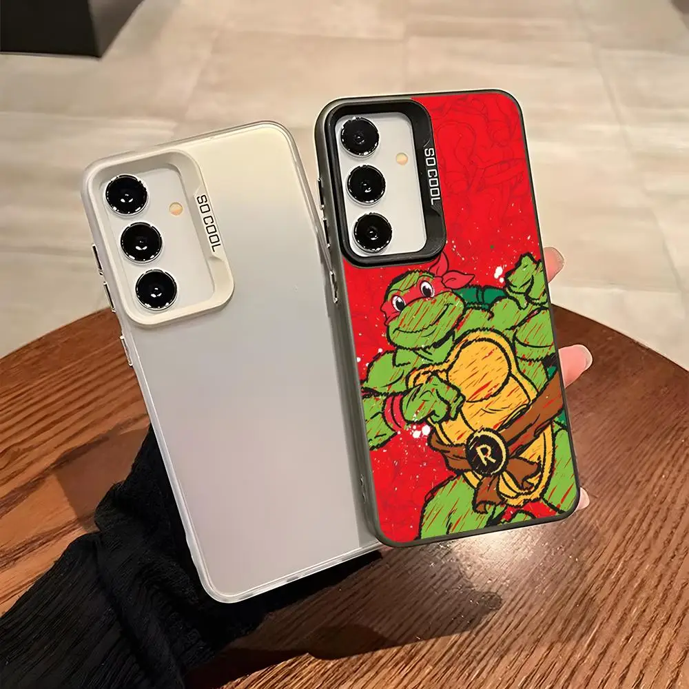 TV-51 Mutants Ninjas Turtles Phone Case For Samsung A54 A53 A52 A51 A34 A33 A31 A25 A23 A22A14 A15 A13 Colorful Silver Cover