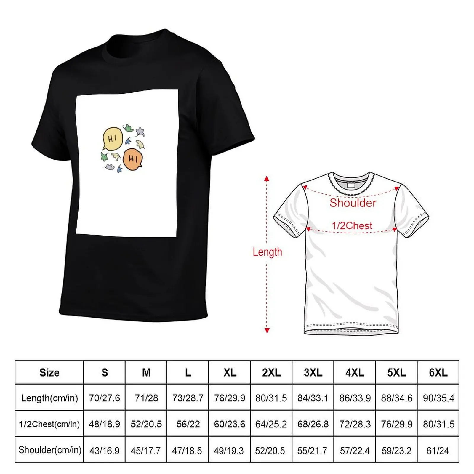 heartstopper hi with leaves T-Shirt Casual Loose Daily Wear T-Shirt