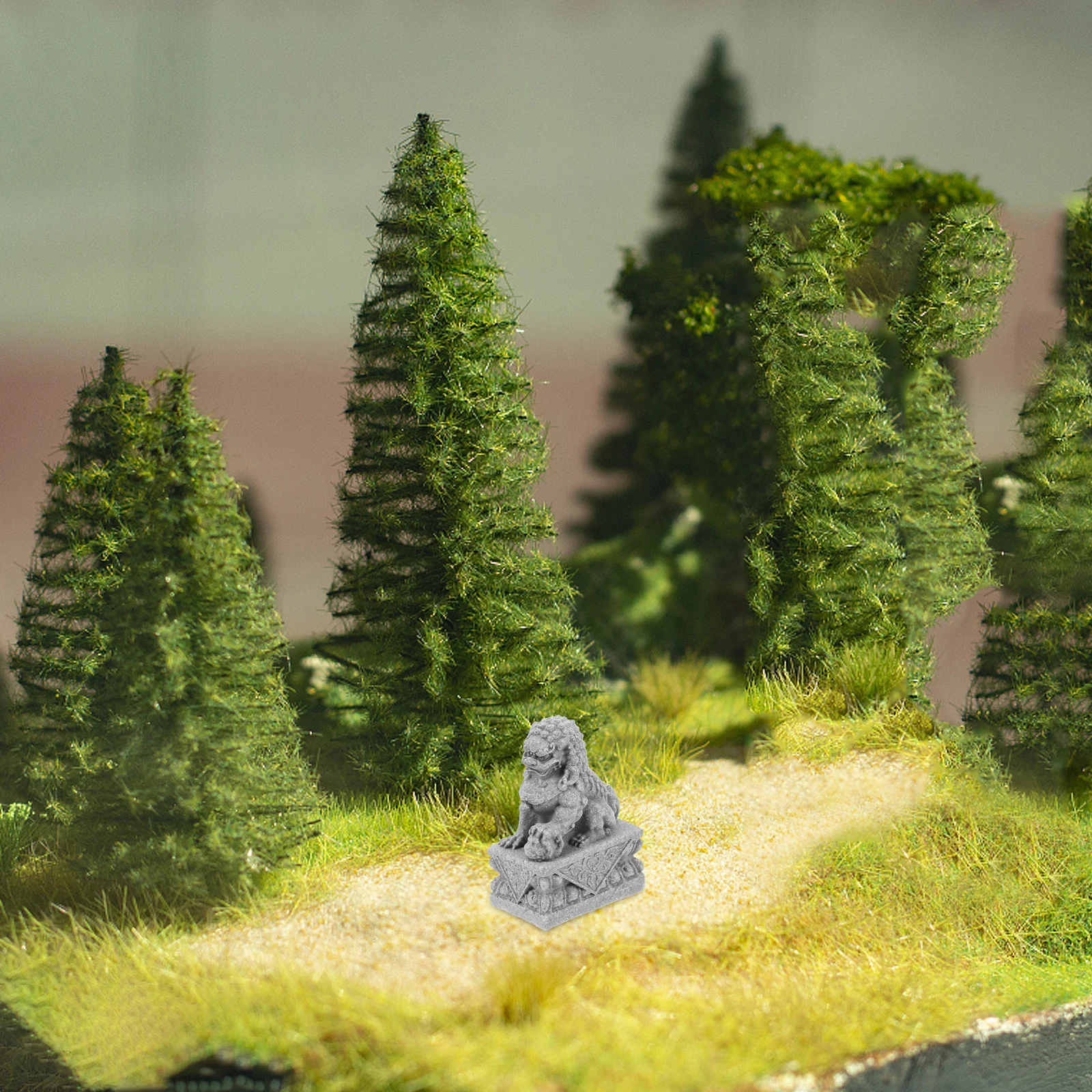 

1Pair Mini Lion Statue Decor Exquisite Workmanship Stylish Look Home Office Tabletop Decoration Mini Lion Figurine