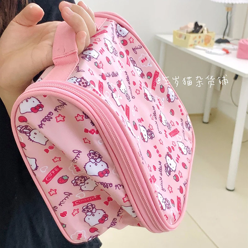 Hello Kitty Y2K Cosmetic Bag Sanrio Kawaii Anime Cartoon Cute Travel Portable Storage Bag Toiletries Handbag Toys Girls Gifts