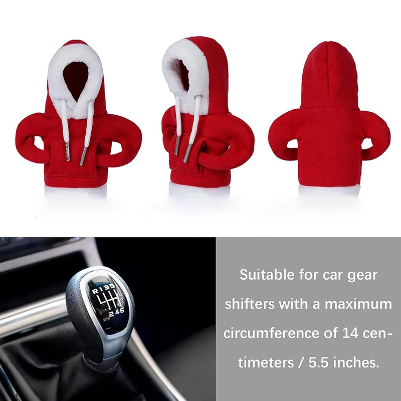 Car Gear Lever Shift Cover Christmas Jackets Gear Shift Knob Hoodie Gearbox Hoodie Speed Lever Sweatshirt Cover Car Accessories