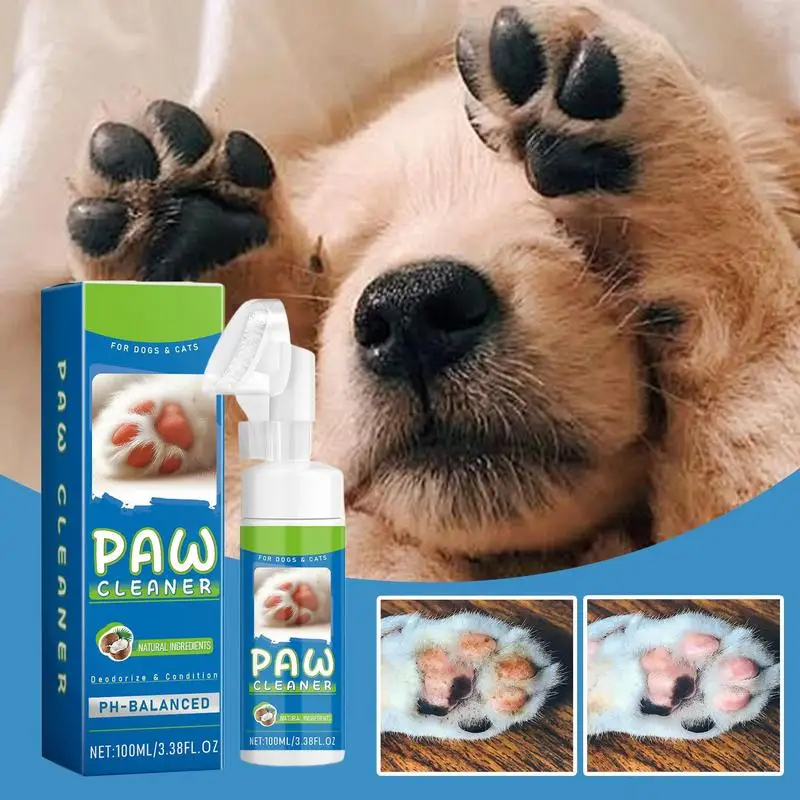 Dog Paw Washer Pet Foot Cleaning Foam No Rinse Muddy Paw Cleaner Gentle Foaming Paw Cleanser Cat Paw Cleaner For Cats Dogs Muddy