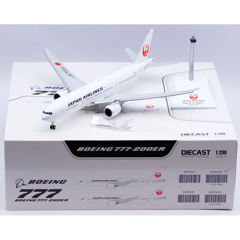 

SA2043A Alloy Collectible Plane Gift JC Wings 1:200 Japan Airlines JAL Boeing B777-200 Diecast Aircraft Model JA702J Flaps Down