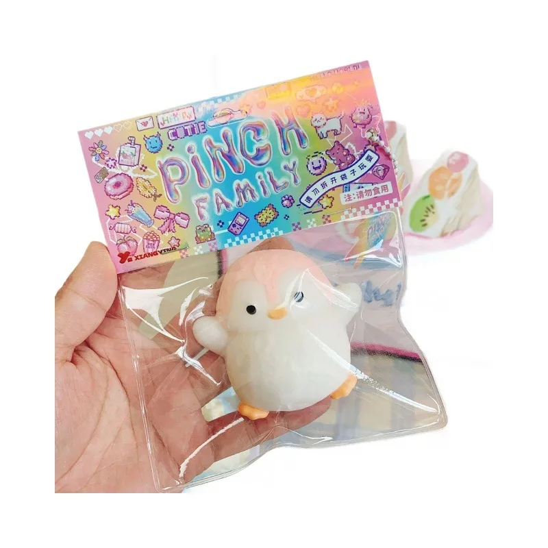 Cartoon Round Belly Penguin Soft Sticky Stress Relief Toys Cute Animal Penguin Squeeze Slow Rebound Pinch Toys Party Favours