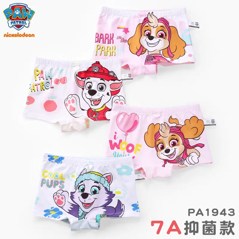 4 unids/set calzoncillos genuinos de la patrulla canina para niña Skye Everest Marshall Rubble algodón breve pantalones cortos para niños ropa interior antibacteriana