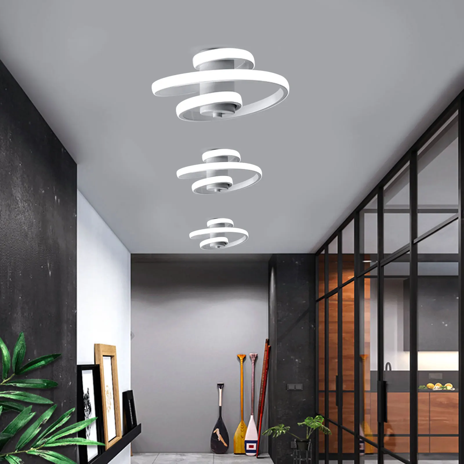 

Durable Wall Light w/ Spiral Shape,Aluminum & Iron Construction,LED Energy-Saving,Rust-Resistant,Easy Installation for Lighting