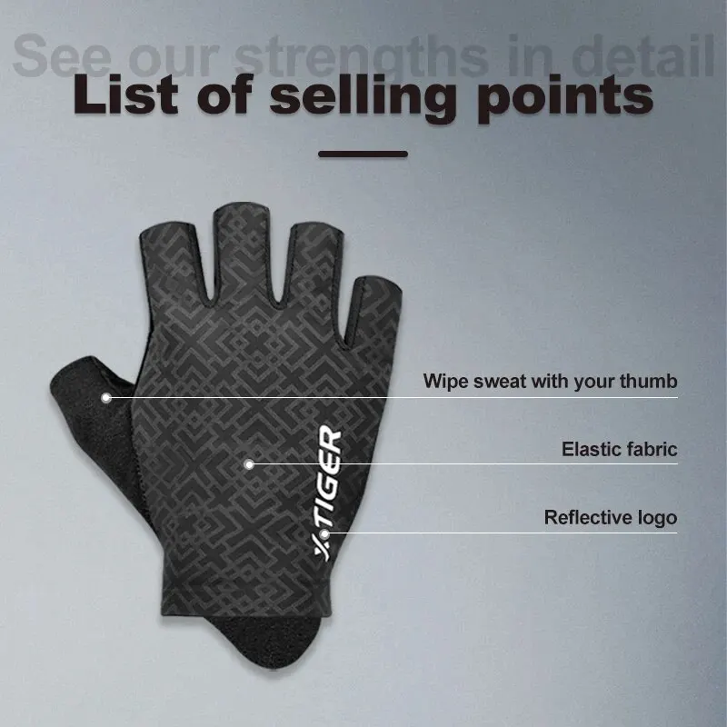 X-TIGER Cycling Gloves Half Finger Men Women Shock Breathable MTB Bike Gloves Run Fitness Sport Riding Motorcycle Bicycle Gloves