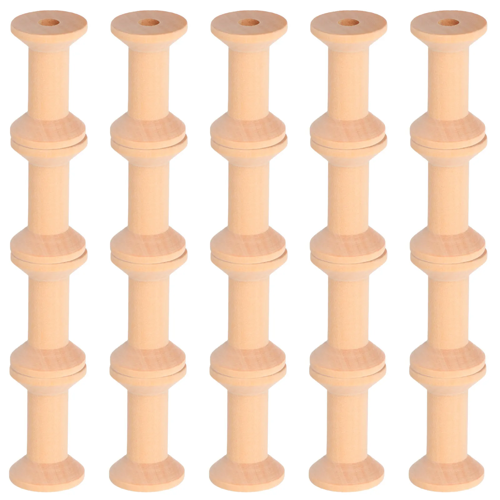 

50Pcs Small Wooden Spools 2 Inch Unpainted Rustic Craft Wood Spools for Macrame Cord Spool Twine Organizer Ribbon DIY Vintage