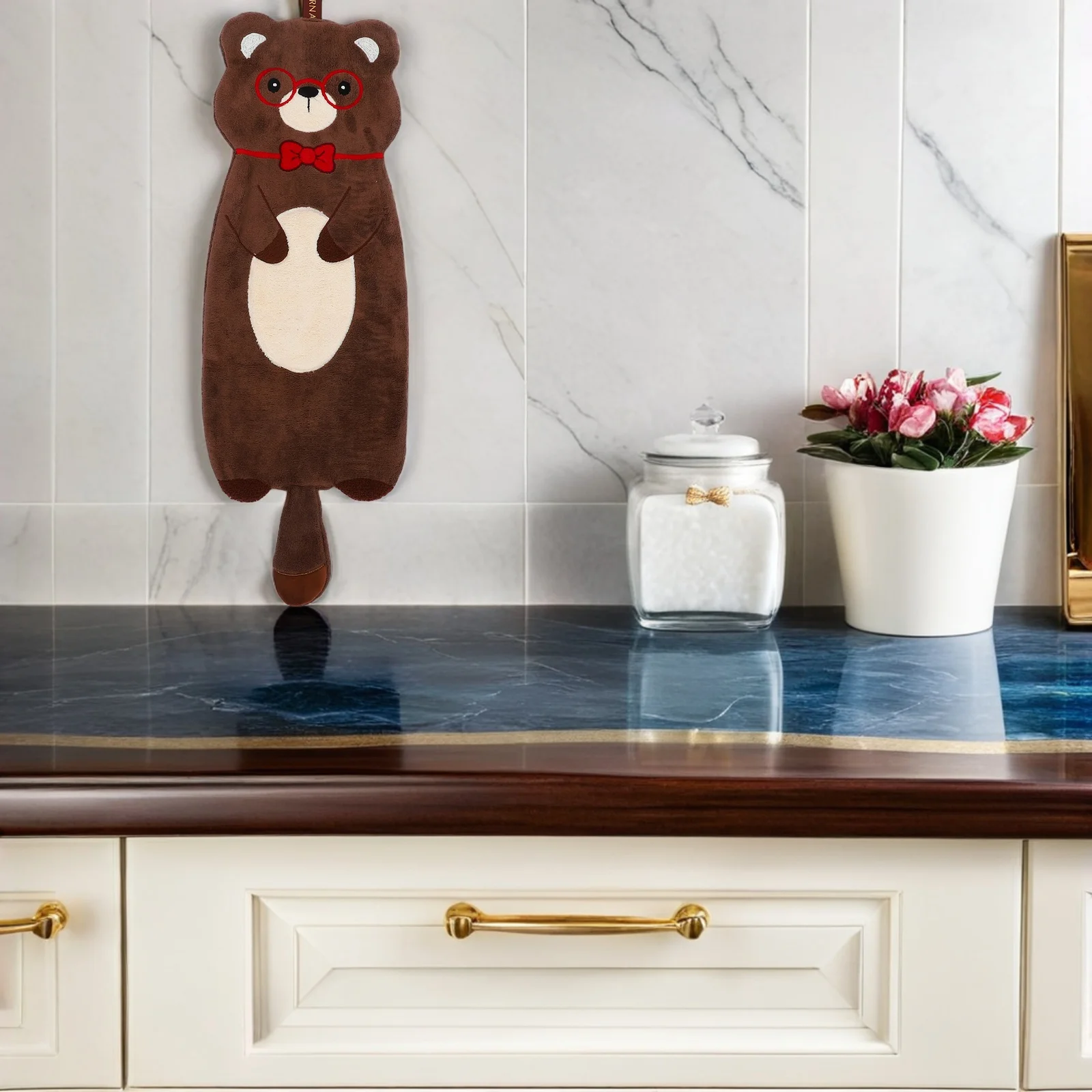

Cartoon Animal Hand Towel Decorative Towels for Bathroom Beach Washcloths Cute Hanging Puppy Shaped Dog Funny