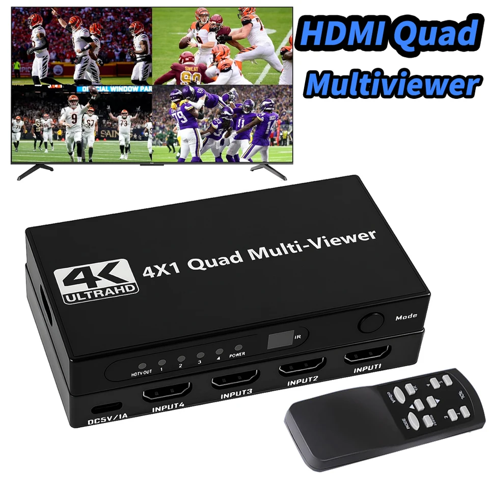 HDMI 4x1 Quad Multi-viewer Changer 本体 Amazon.com: HDMI