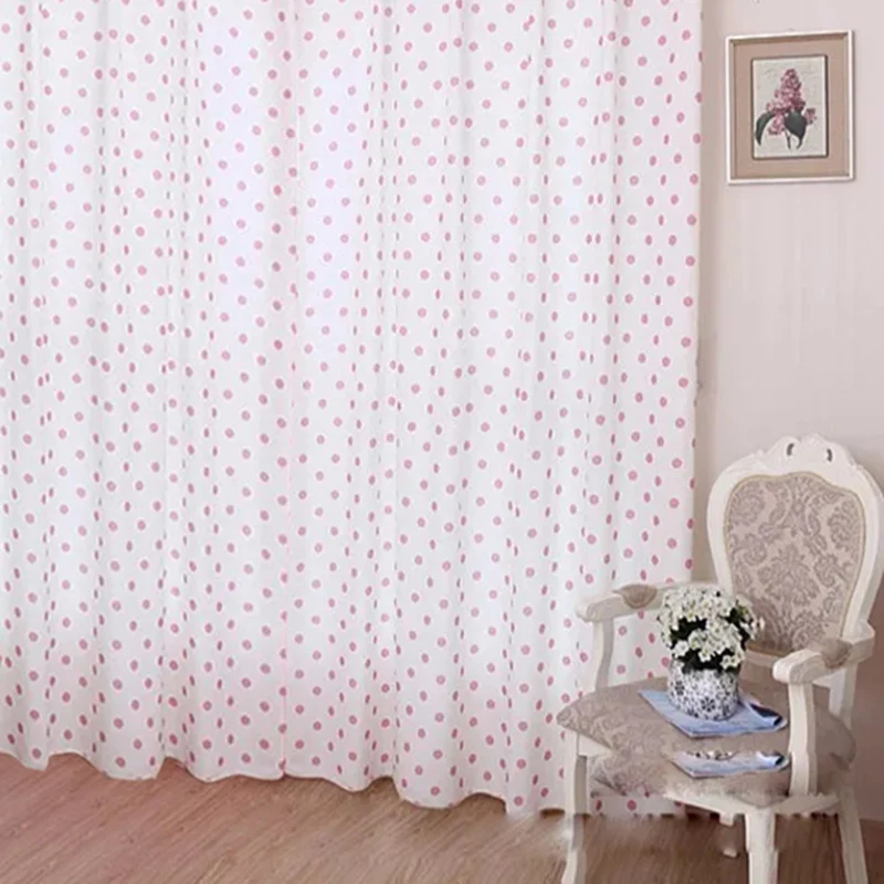 Kleine Dot Muster Vorhänge Koreanische Frische Semi Schatten Vorhänge Kinder Mädchen Schlafzimmer Vorhänge Tuch Tüll Nach Maß X-WP122 #20