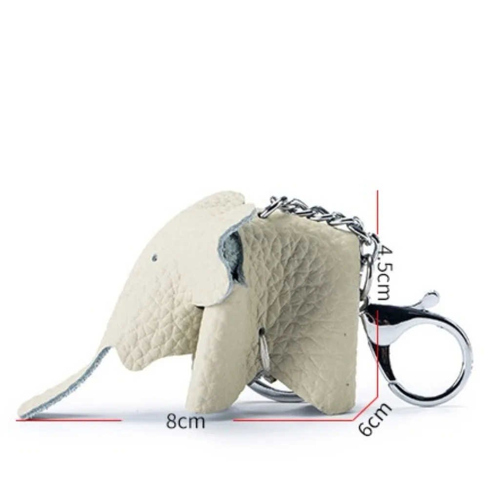 الإبداعية جلد طبيعي محظوظ الفيل المفاتيح اليدوية هدية الفيل قلادة DIY أنماط متعددة معلقة مفتاح
