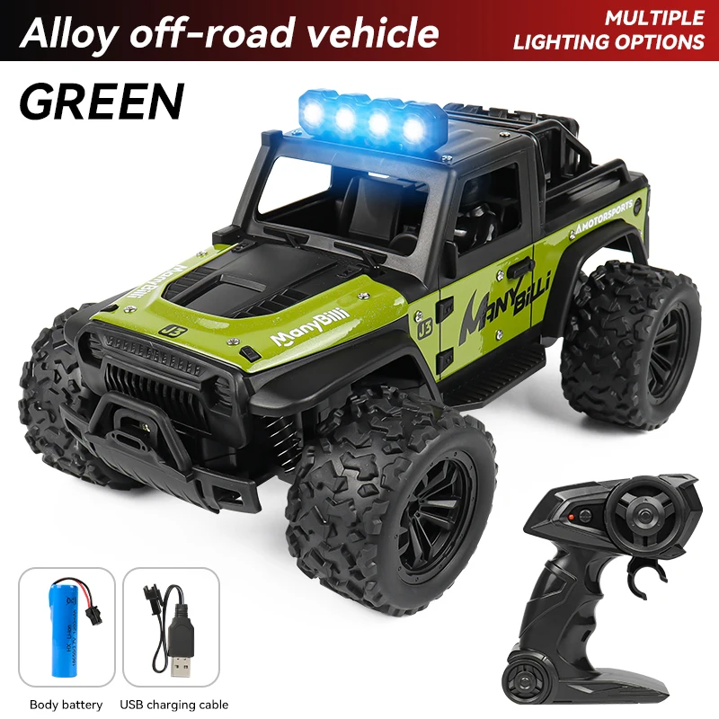 1:16 Hoge snelheid off-road legering RC auto's Politie Truck Jeep met muziekgeluid en LED-verlichting 2.4G Afstandsbediening Auto's Buitenspeelgoed