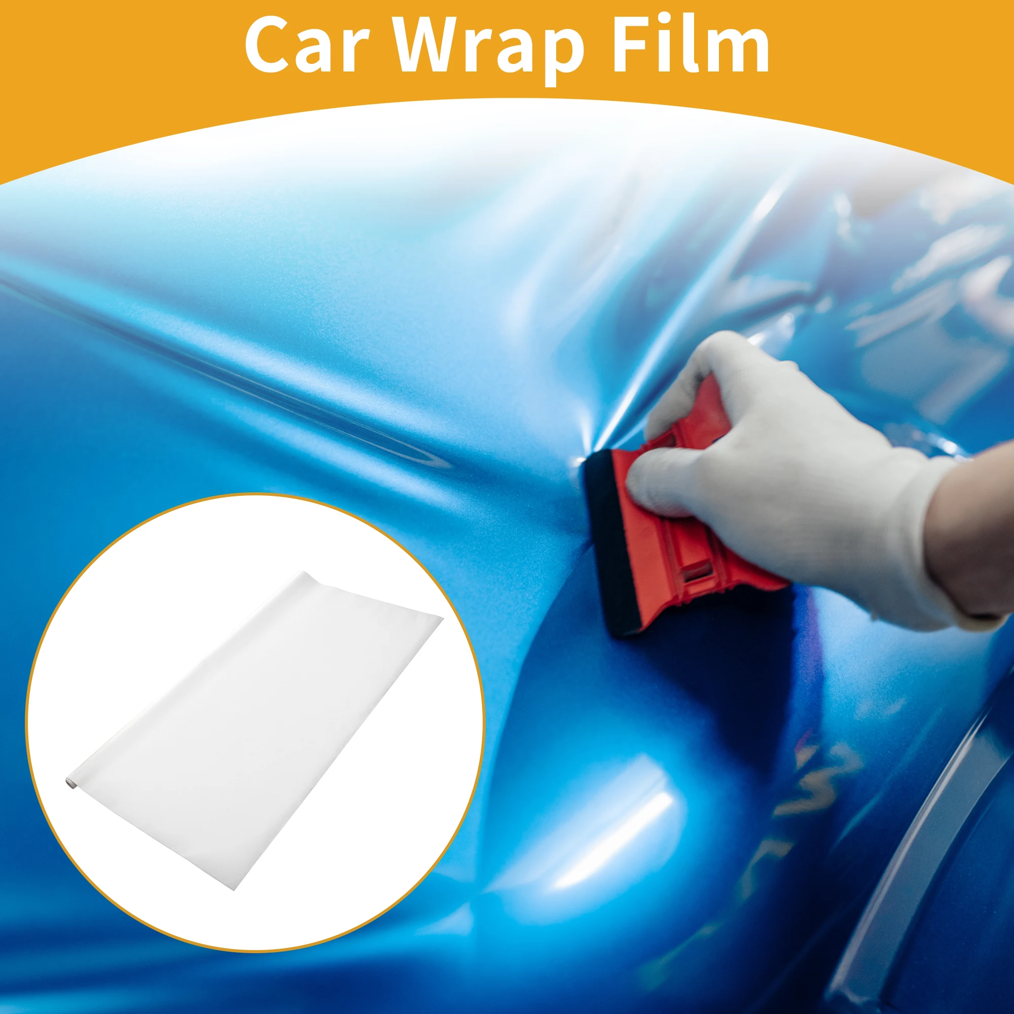 

X Autohaux Universal Matte White Protective Car Wrap Film 152x122/152cm PVC 1 Pc Auto Self-adhesive Waterproof Protective Film