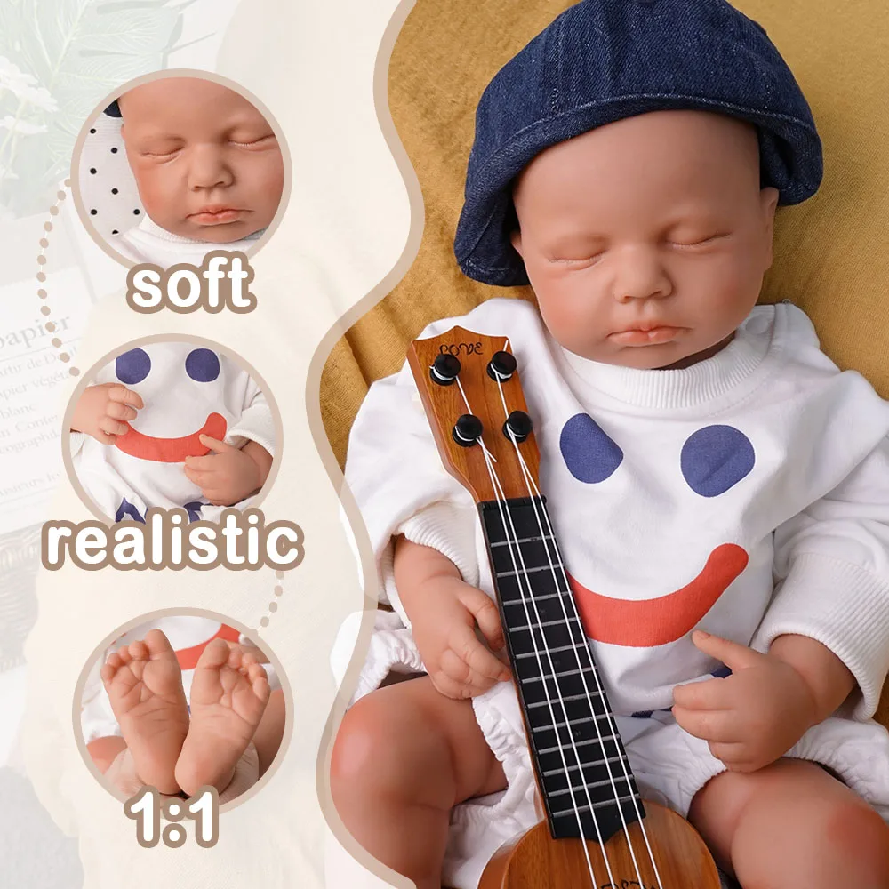 

19.29 inches 3kg full body medical grade solid silicone, cute reborn doll boy baby skin like touch accompany Waterproof Silicone Doll