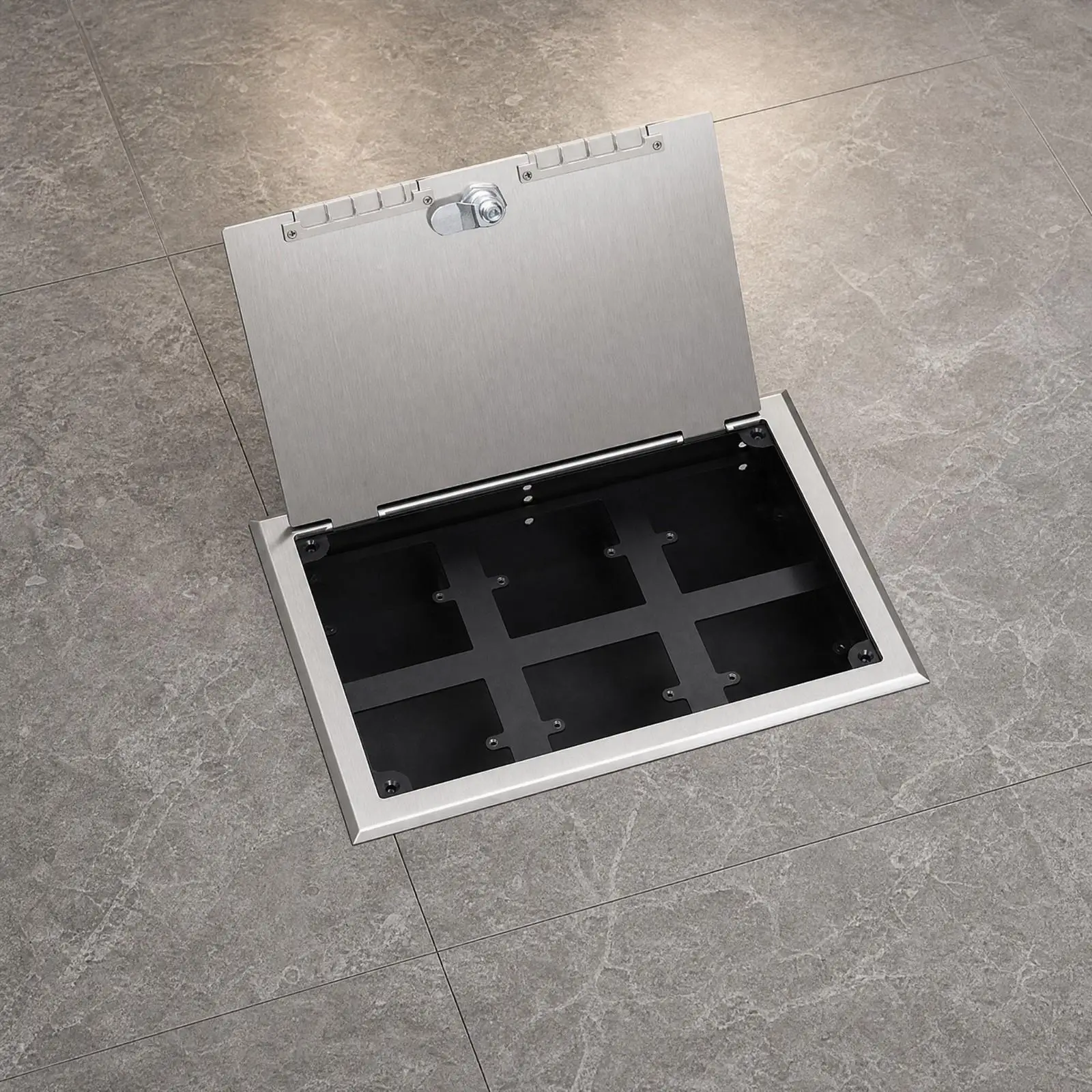 Flush Mount Stainless Steel Recessed Wall Plug Cover Waterproof Dustproof Electrical Outlet Box
