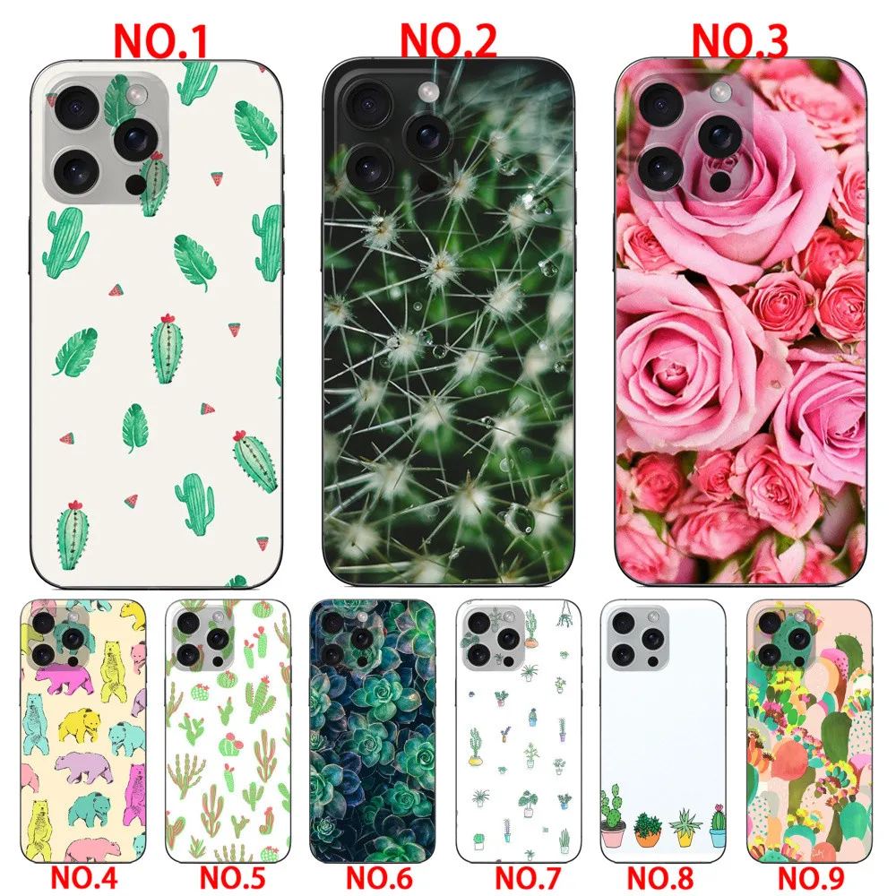 CACTUS AND ROSES case  for iPhone 16E 17E SE4 17 17 air 17 Pro 17 Pro Max 5 5S SE 2016