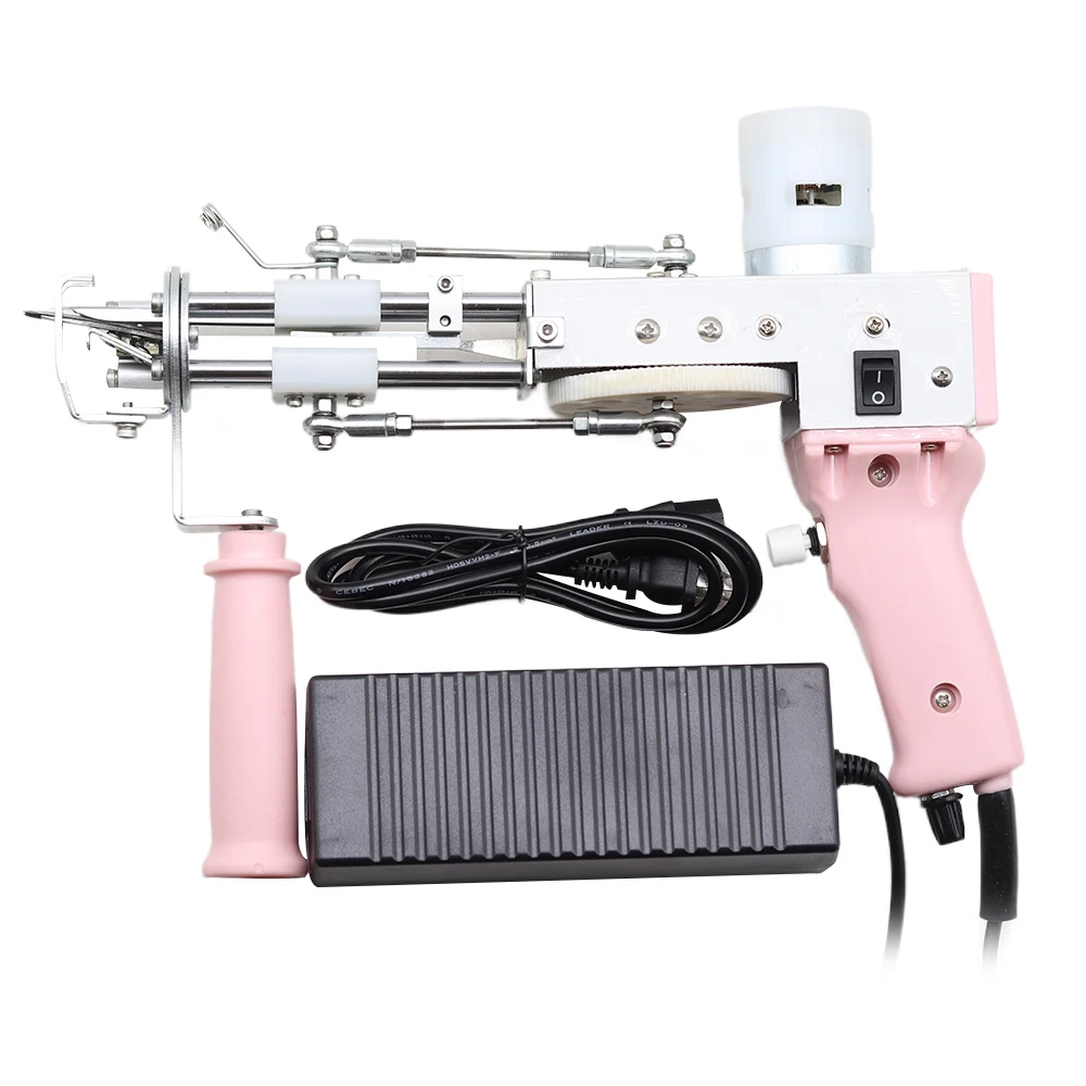 New tufting gun 2 in 1 electric carpet tufting gun can do cutting pile and loop pile pistol carpet weaving flocking power tool