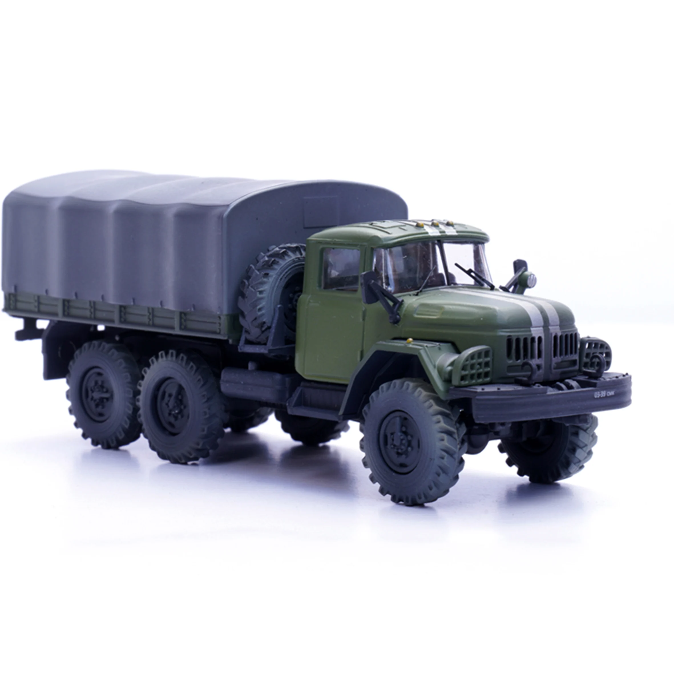 1/72 PZA12064LB Russian ZIL-131 Military Truck Model Green Double White Line Coating Finished product collection model