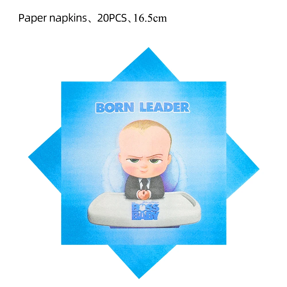Bossed Baby Party Decoration Balloon Happy Birthday Banner Tableware Set Paper Plate Cup Napkins Tablecloth Baby Shower Supplies - view 5