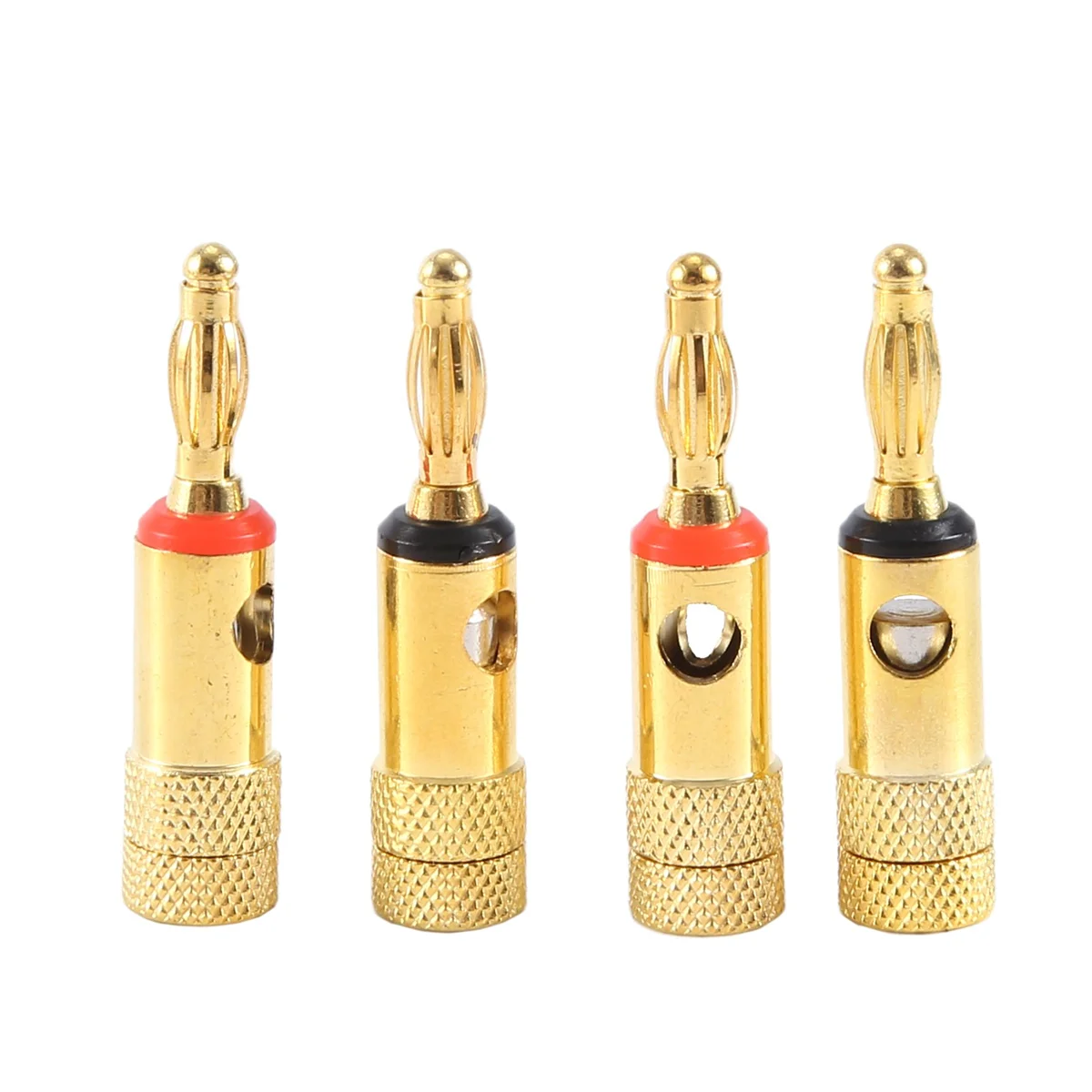 Gold plated Banana Plugs 2 Red 2 Black 4mm 4 pcs LL68-4BP1JAS
