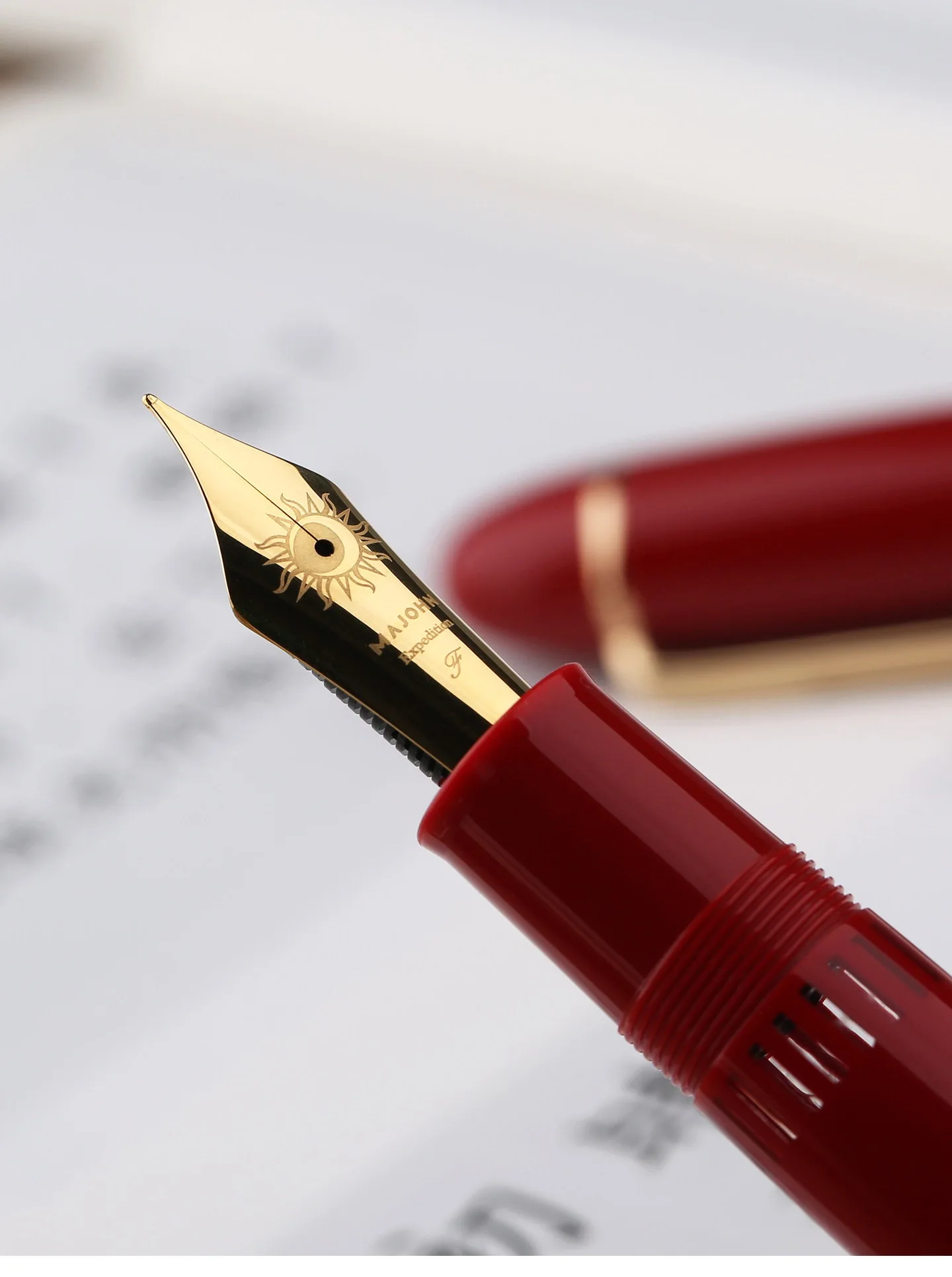 

Ручка-фонтан MAJOHN P141 149 с медным поршнем, стержень №8 F/M, с окном уровня чернил, роскошная ручка для письма, подарок, канцелярские товары