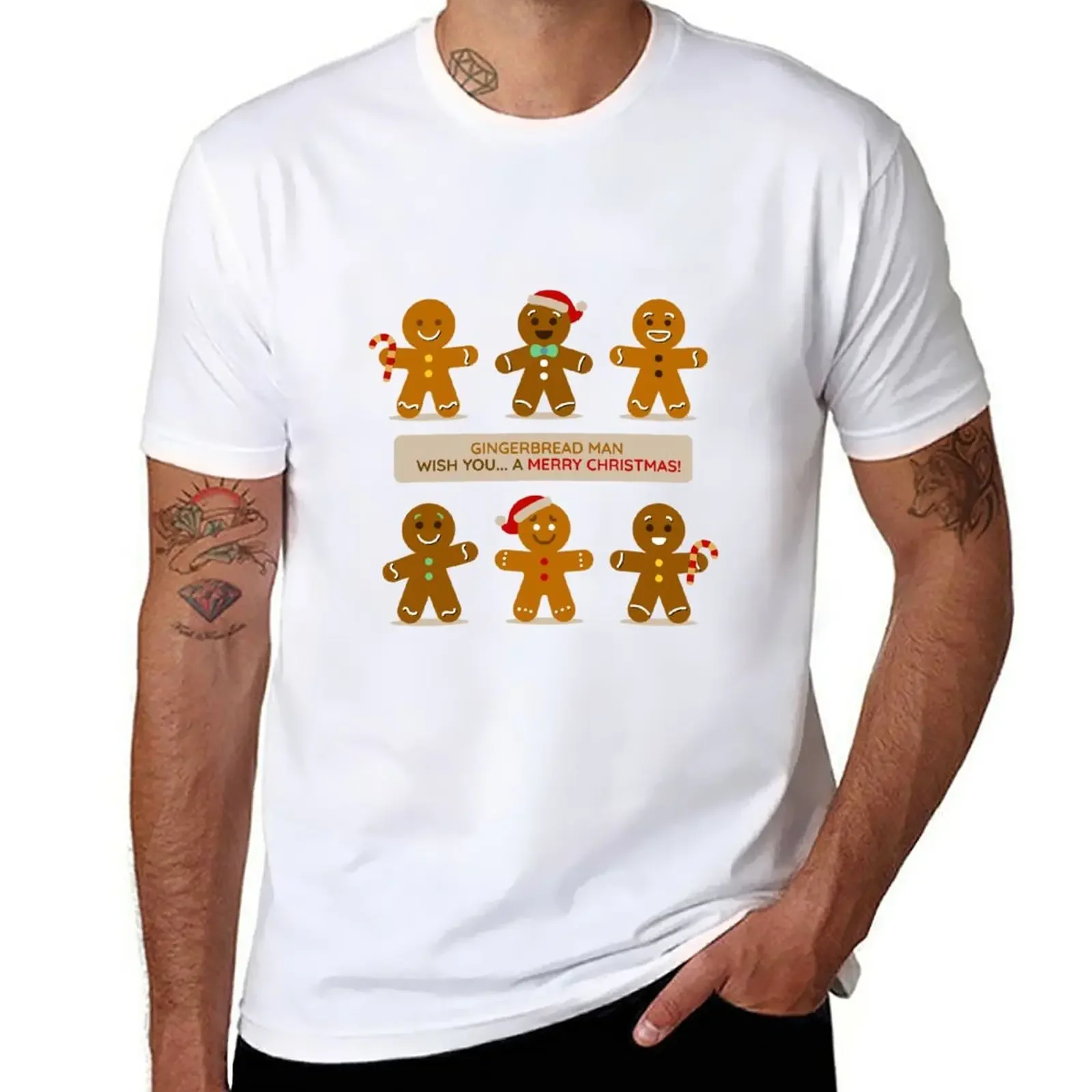 

Gingerbread family christmas T-Shirt blacks plus sizes tees heavyweight t shirts for men