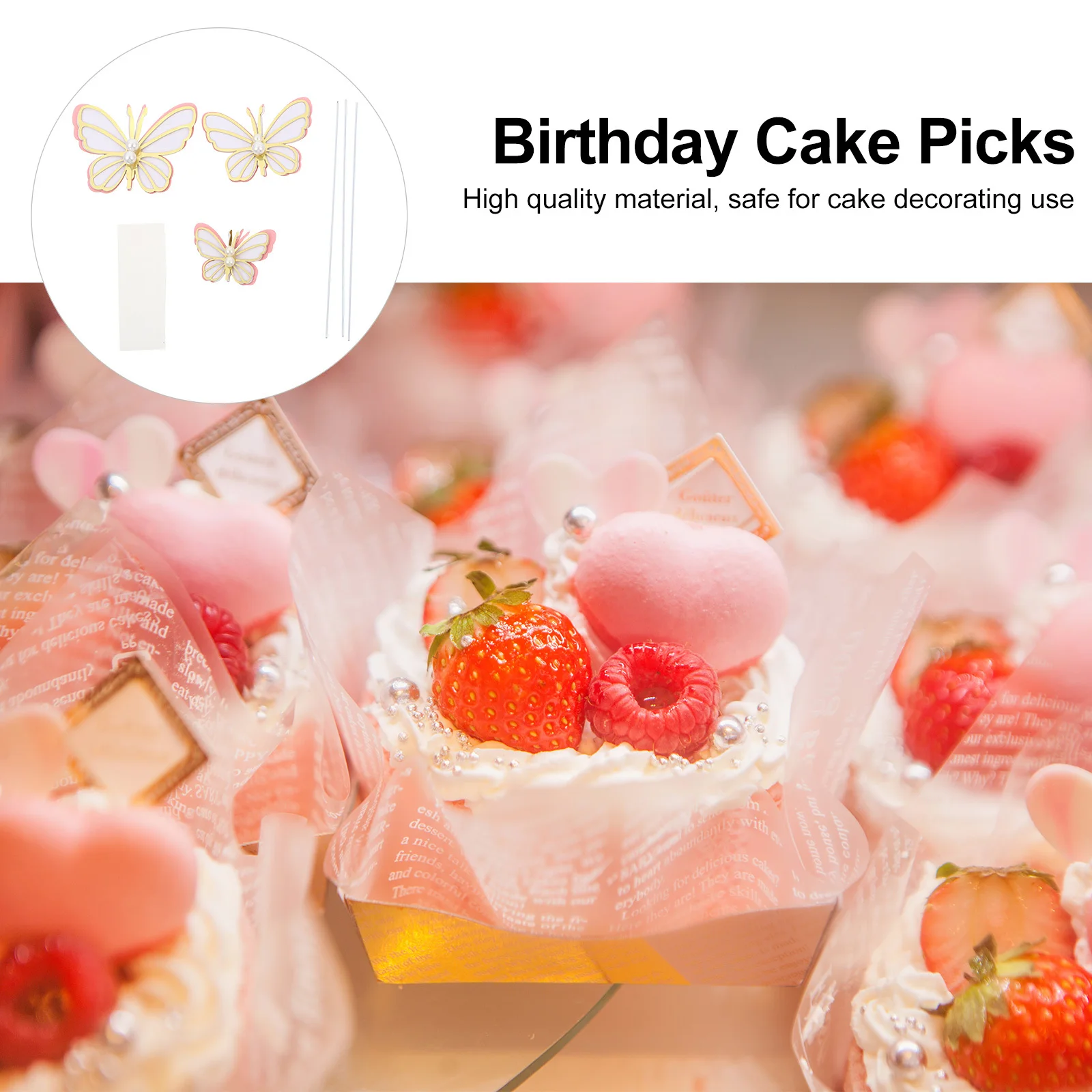 15Pcs 크리 에이 티브 나비 모양의 케이크 픽 종이 토퍼 생일 케이크 장식 파티 용품 파티 용품