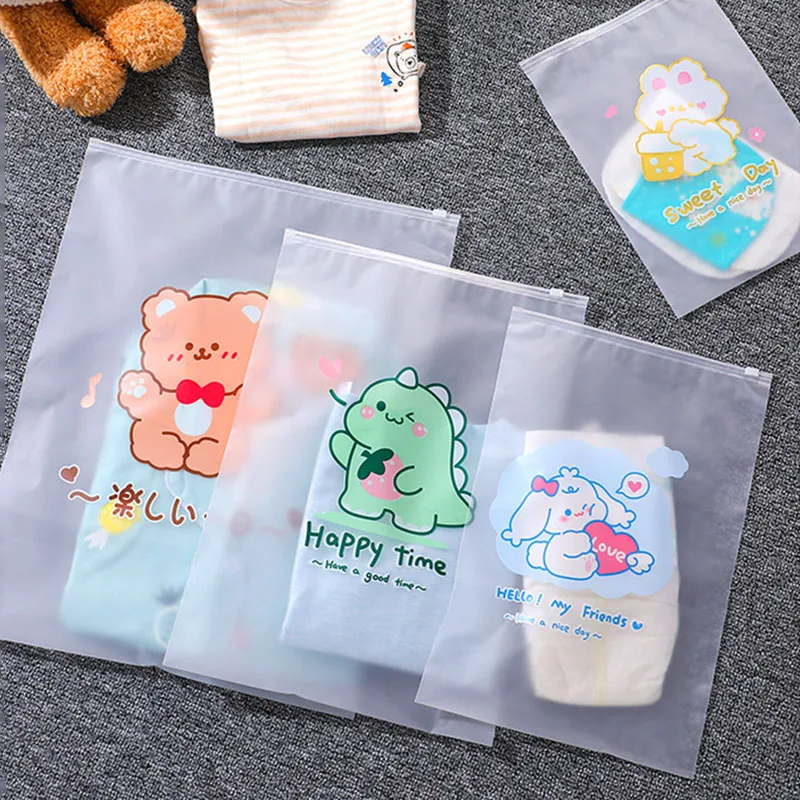 TETP 30Pcs Zipper Bag With Pattern Print Home Travel Clothes Makeup Shoes Blanket Packaging Storage Dustproof For Small Business