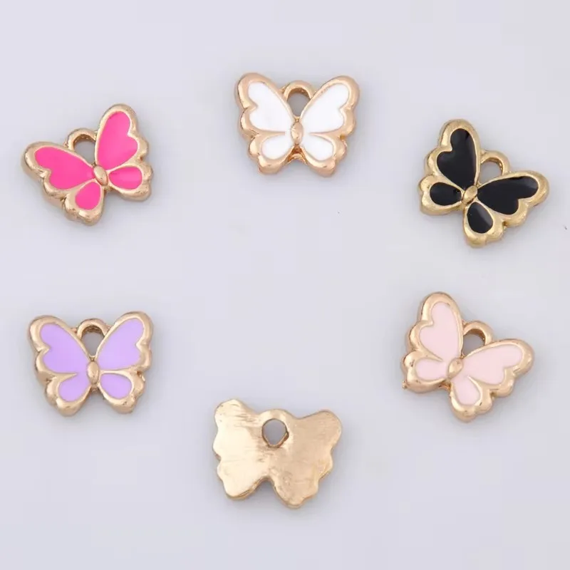 10pcs 30x15mm Fashionable DIY Drip Oil Wildlife Charm Bat Pendant, Summer and Autumn Minimalist Jewelry Accessories