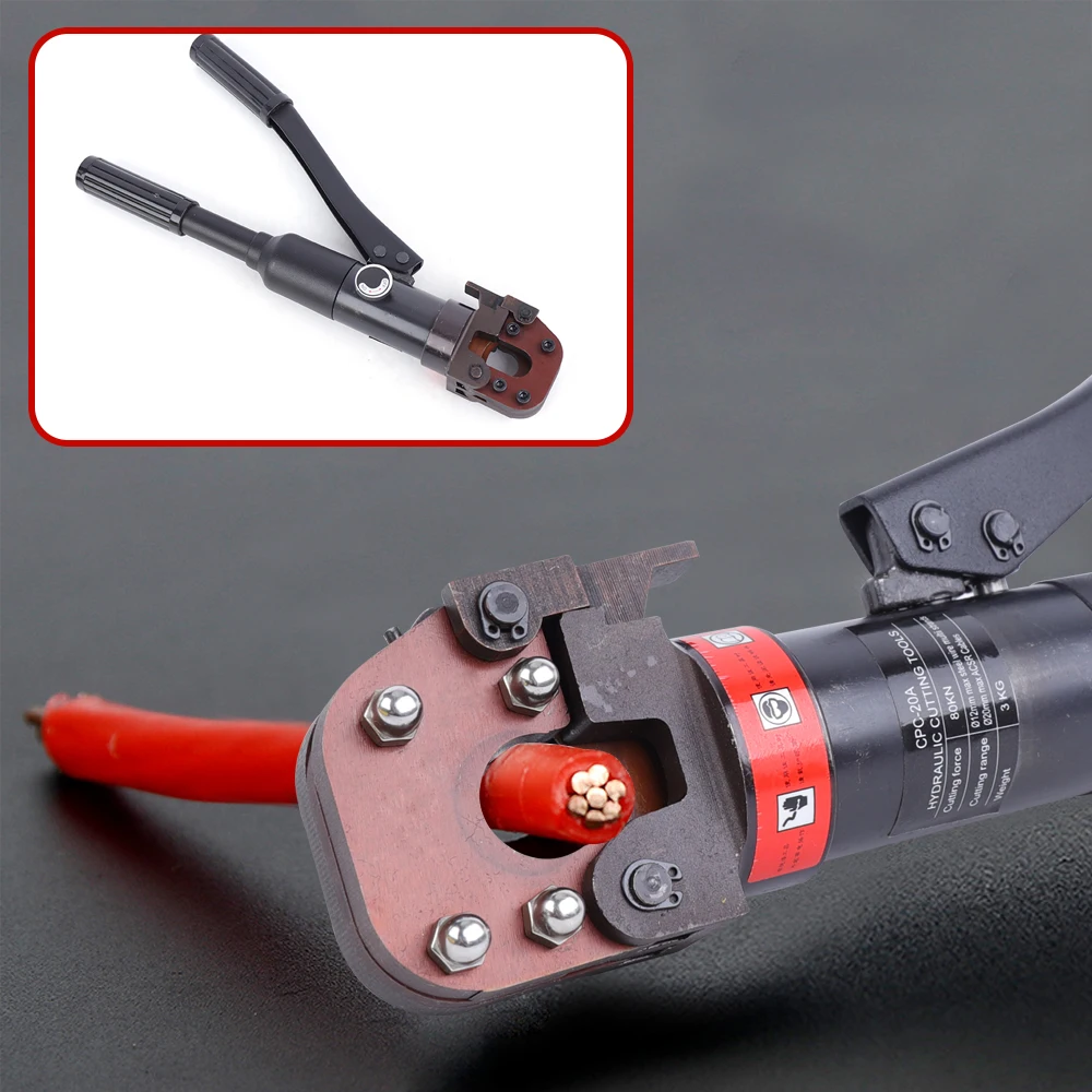 6T Hydraulic Cable Cutter Scissors Cutting Tool For Steel Wire Rope Copper Heavy Duty New