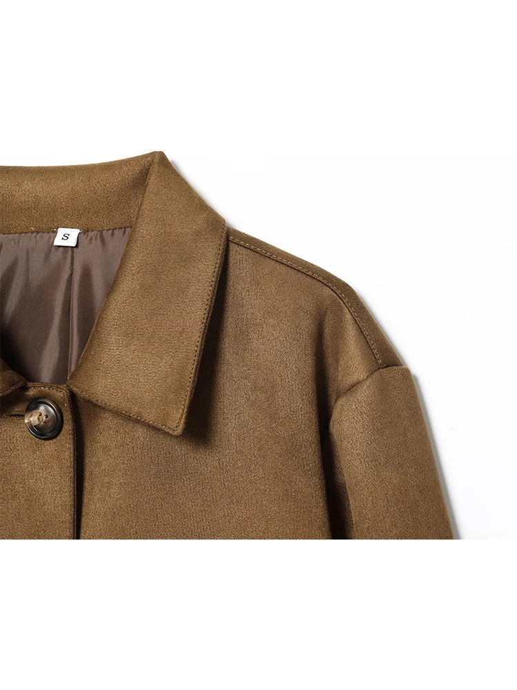 Retro Jassen voor Vrouwen Herfst Winter Zachte Warme Bovenkleding 2023 Nieuwe Casual Woon-werkverkeer Stijl Jas Vrouwelijke Mode Korte Jas