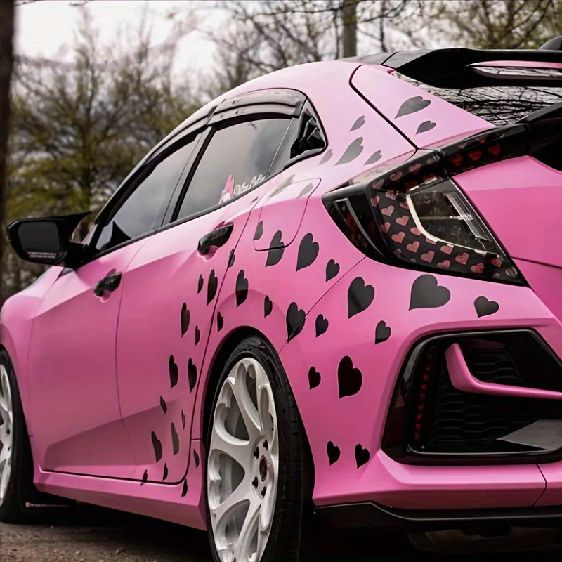 30pcs Hearts Car Stickers Self-adhesive Vinyl Decals Fender Bumper Body Waterproof Decoration Scratch Covering Auto Accessories