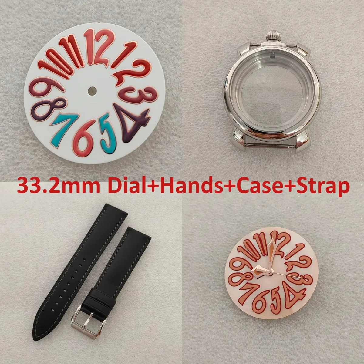 

33.2mm Arabic Cartoon Artistic Word Personality Enamel Watch Dial for NH35 Automatic Movement Green Lume Hands Case Mod
